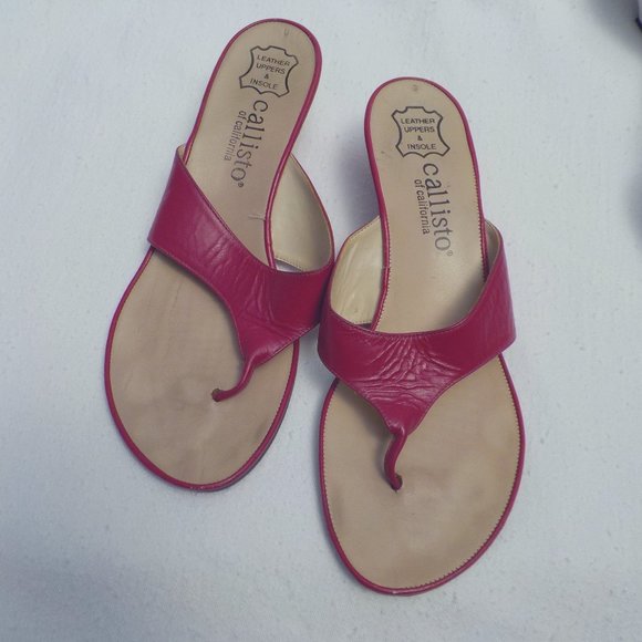 Lot of 4 Pair Vintage Callisto Leather Slip-on Wedge Sandals SZ 8 - Picture 6 of 14